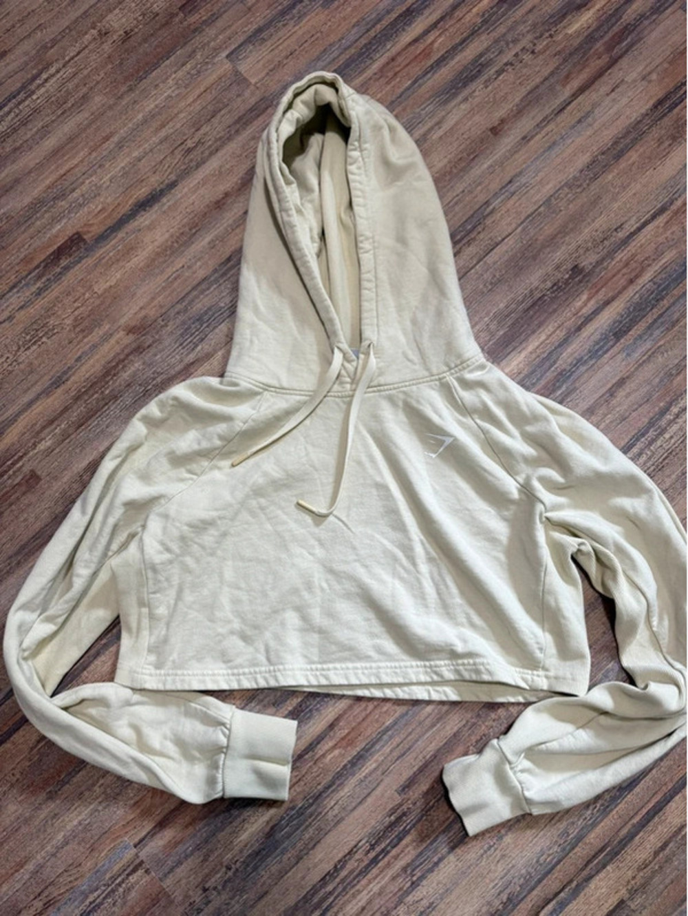 Gymshark yellow/tanish cropped hoodie size small
